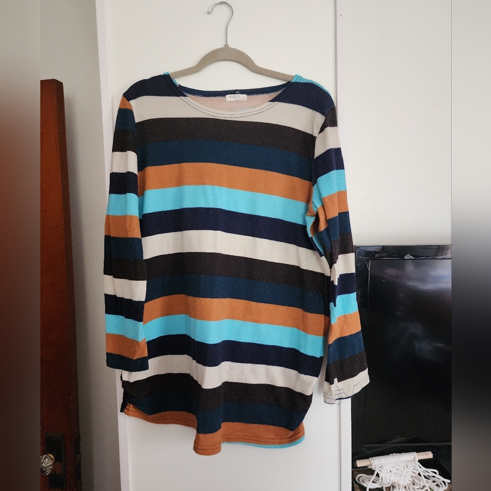 Womens multi color striped sweater